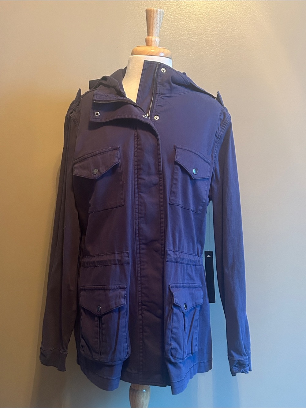 NWT Tinsel Navy Cargo Jacket with Removalable hood Size XL